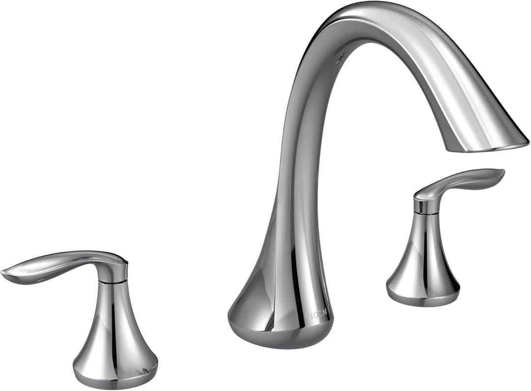 Moen Eva Chrome Two-Handle Deck Mount Roman Tub Faucet Trim Kit, Valve Required, T943