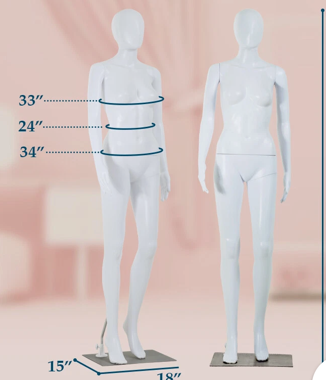 69 Inch Female Mannequin Full Body Dress Form Sewing Dress Model Adjustable