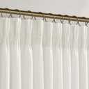 Linen Curtains 90 Inches Long Pinch Pleated for Living Room Bedroom 2 Panels Set Light Filtering Semi Sheer Pinch Pleat Hooks Rings Back Tab Memory Trained Cream Ivory Window Drapes 90 Inch Length (Natural)