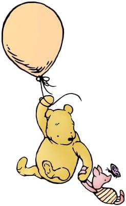 Classic Winnie Balloon Pooh Wall Decals,Winnie Baby Pooh Wall Decals Quotes Peel and Stick for Nursery Decor,Large Winnie Vintage Pooh Wall Stickers for Baby Shower Decor
