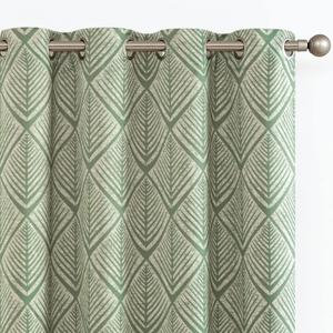 jinchan 80% Blackout Curtains for Bedroom, Geometric Patterns Drapes for Living Room, Window Treatments for Room Darkening, Grommet Thermal Insulated Curtains 72 inch Length 2 Panels, Sage Green