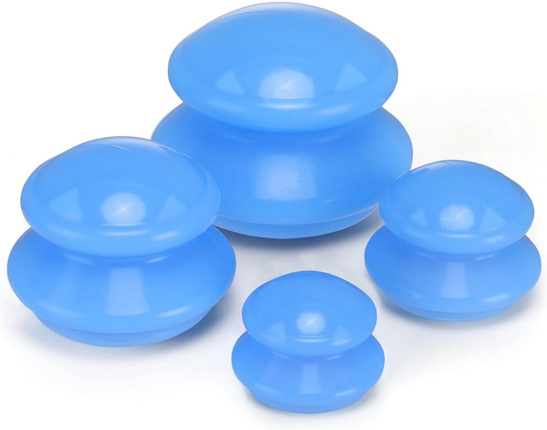 Silicone Cupping Therapy Set, Professional Studio and Home Cupping Set Massage Therapy Cups, Chinese Massage Cups for Cellulite Reduction Cupping Kit,Muscle and Joint Pain Myofascial Cupping Massager (Light Blue)
