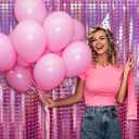 Pink Tinsel Curtain Party Backdrop,10pcs Square Foil Fringe Curtain Pastel Pink Streamers Party Decorations for Bachelorette Princess Birthday Valentines Day Sleepover Slumber Theme