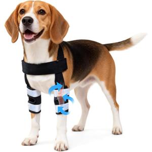 Dog Front Leg Brace - Knee/Carpal/Wrist Support for Dogs, Adjustable Dog Elbow Brace with Shoulder Support, Reflective Dog Elbow Protector for Pain Relief & Better Recovery, Small
