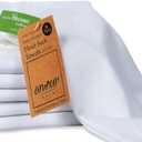 AMOUR INFINI White Organic Cotton Flour Sack Kitchen Towels Pack of 6 - Tea Towel for Embroidery and Drying Glass, Dinnerware - Lint Free & Highly Absorbent Flour Sack Dish Towel (28x28 Inch)