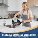 4 x Double Side Non Scratch Wire Dishcloth 15pcs-Multipurpose Wire Dishwashing Rags Wire Mesh Cleaning Cloth,Kitchen Towels and Dishcloths Sets Microfiber Cloth for Cleaning Pans Sinks & Cookware