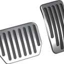 Foot Pedal Pads Set for Tesla Model 3 Model Y, Non-Slip Performance Aluminum Car Accessories Brake & Accelerator Pedal Covers for Model 3/Y (Silver)