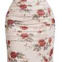 Verdusa Women's Floral Mesh Ruched Sleeveless Cami Dress Fishtail Bodycon Long Dresses (M)