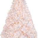 National Tree Company 7 ft Pre-Lit Winchester Pine Artificial Christmas Tree, 450 Clear Lights, 982 Tips, Silver Glitter, Includes Stand, White