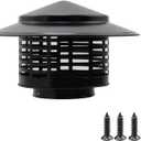 T Tulead Round Chimney Cap with Cone Top, 75mm/2.95" Stainless Steel Cover Black Exhaust Cap with Screws