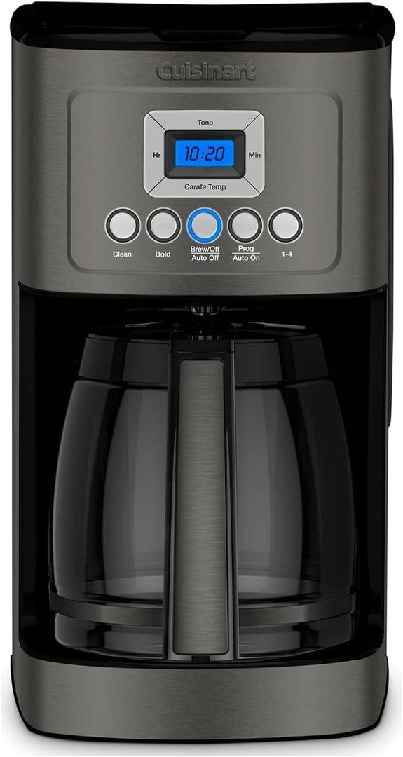 Cuisinart Coffee Maker, Perfecttemp 14-Cup Glass Carafe, Programmable Fully Automatic for Brew Strength Control & 1-4 Cup Setting, Black, Stainless Steel