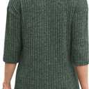 JomeDesign Womens Sweaters V Neck 3/4 Sleeve Shirts Dressy Casual Blouses Loose Fit Tunic Tops Fall Fashion (XXL)