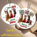 Horse Christmas Ornament, Just A Girl Who Loves Horses Xmas Ornament, Farm Animal Ornament, Xmas Ornament Tree Decoration Gifts for Horse Lovers Farmers, Unique Gift for Her, Horse Riding Lovers