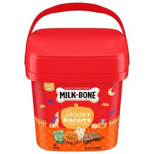 Milk-Bone Spooky Biscuits, Halloween Dog Treats, 24 Oz. Pail [BBD: 08-Oct-2026]