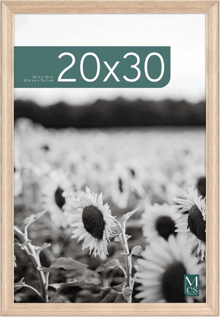 MCS Studio Gallery Classic 20x30 Poster Frame Natural Woodgrain, Vertical & Horizontal Wall Hanging Large Picture Frame for Photos, Posters & Art Prints (1-Pack) (20X30 - Classic)
