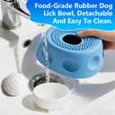 Slow Feeder Dog Bowls for Liquid Treat,Dog Licking Bowl with Rolling Balls,Dog Lick Bowl with Ball,Anti-Slip(Entertained Ball-in) Bone Broth Dog Lick Bowl,Lick Ball Bowl for Small Medium Dogs(Blue)