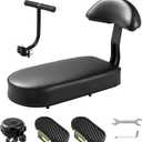 Zacro Kids Bike Seat Set, Comfort Bike Seat with Backrest, Wide Child Bicycle Rear Seat Cushion Back Safety Armrest Handrail Feet Pedals, Children Bicycle Back Seat for Over 5 Years Old
