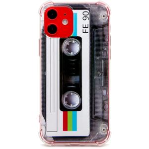 FAteamll Phone Case Matte Finish Heavy Duty Soft Back Cover with Reinforced Corners TPU Soft Bumper Retro Cassette Tape Case Compatible with iPhone 12