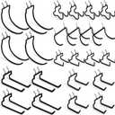 INCLY 24 Pack Heavy Duty Pegboard Hooks, 1/4" Pegboard Drill Holder Tool Utility Hooks, Peg Board Tool Hangers Accessories for Hanging Power Tools, Drill, Hammer, Workbench, Garage