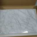 Home Basics Multi-Purpose Pastry Marble Tray Cutting Board Slab With Non-Slip Feet For Stability & Scratch Protection For Countertop. Easy To Clean, Trivet (8 Inches x 12 Inches)