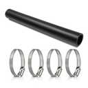 TKKEUEP Gasoline Fuel Filler Neck Hose with 4 Hose Clamps,2 inches Inside Diameter Fuel Hose, Reinforced Gas Tank Filler Hose (Straight, 2" ID 15 7/8" Long)