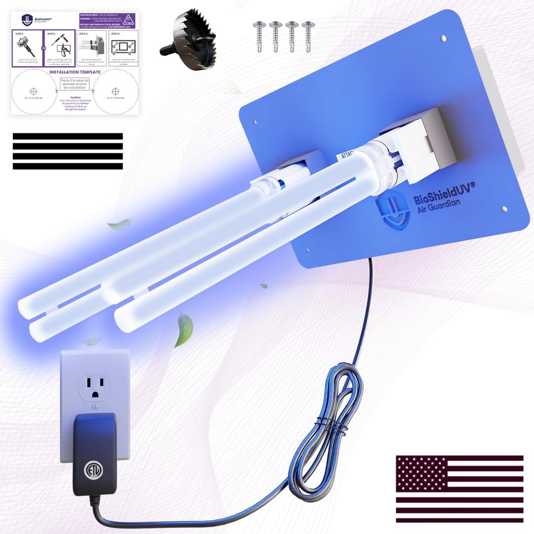 BioShieldUV 36W HVAC UV Light Air Purifier Light Bulb - Air Filter UV Lamp for Air Conditioner, Whole House Dual UV UVC Light in Duct Filter, UVC Light for HVAC AC Air Conditioner
