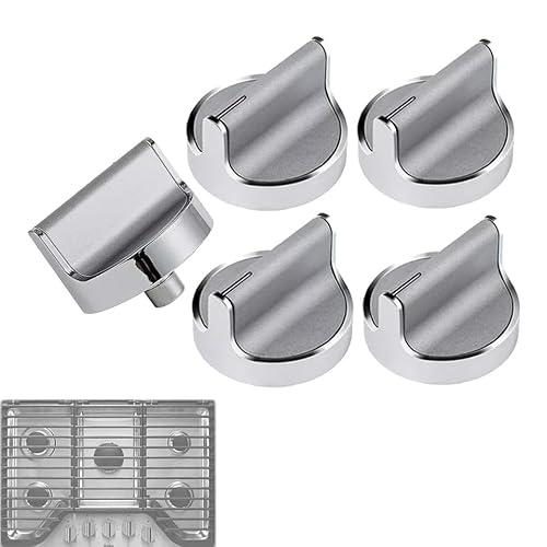 (2025 Upgraded) W10594481 Gas Stove Knobs Replacement for Whirlpool Range/Oven–Stainless Steel Control Knob Replaces WPW10594481 AP6023301 Cooktop Knob, Fit WCG97US6DS00 WCG97US0DS00, etc. 5 Pack