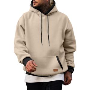 JMIERR Men's Hoodies Sweatshirts Casual Fleece Pullover Hoodie Pocket (Gold, L)