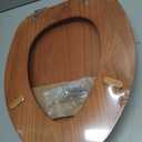 Oak Veneer Wood Elongated Toilet Seat, Heavy-Duty, US Stardard