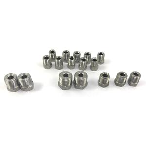 The Stop Shop Stainless Brake Line Fitting Kit for 3/16" tube, Inverted Flare (19 Fittings Included)