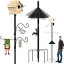 Bird Feeder Pole 118 Inch,Bird House Pole Mount Kit with Squirrel Proof BafflePresent for Mom,Good Luck Elephant Outdoor Statue Decorations,Funny Patio and Outdoor Yard Decoration