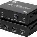 8K HDMI Splitter 1 in 2 Out 4k@120Hz 1x2 hdmi 2.1 Splitter for Dual Monitors (Not Extend) Support 8k@60Hz,4:4:4,48 Gbps,EDID,Auto Down Scaler, HDCP 2.3, VRR, HDR10+ for PS5Laptop,HDTV,Projector