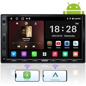ATOTO A5L 7inch Android Double DIN Car Stereo, Wireless CarPlay&Android Auto Touch Screen, Wi-Fi/BT/USB Tethering, 2G+32G Car Radio Bluetooth, 24B-EQ DSP, MirrorLink, GPS/SWC/FM/AM,AI Chat, A5LG2A7T