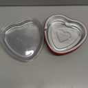 10 Pcs Valentine's Day 22.6 Oz Large Foil Heart Shaped Cake Pans Oven Safe Disposable Red Aluminum Foil Pans with Lids for Kitchen Valentine Day Birthday Wedding Party Cakes Baking Supply