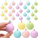 Gejoy 30 Pcs Mini Pastel Christmas Candy Balls 1.57'' Small Pastel Christmas Bulbs Ornaments Shatterproof Macaron Xmas Tree Balls Candy Land Hanging Ornaments Pink Yellow Blue Rainbow Xmas Tree Decor (Glossy)