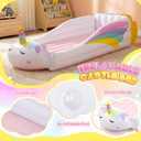 Unicorn Toddler Kids Inflatable Bed, Travel Bed with Safety Bumper and Air Mattress Portable Air Mattress with Pump for Vacation Hotel Home Sleepover Kids Birthday Gift