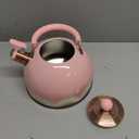 Rixordd 2.6 Quart Pink Whistling Tea Kettle, tea pot, Stainless Steel, Cool-Touch Handle, Loud Whistle, 7.48-inch Base, Induction Compatible