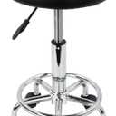 KKTONER PU Leather Modern Round Rolling Stool with Footrest Height Adjustable Spa Drafting Salon Tattoo Work Massage Stools Task Chair Small (Black), 25.2" H x 13.3" W x 12.6" D