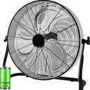 Wutitsi 18 Inch Rechargeable Battery Powered Floor Fan, Large Battery Fan Hi-Velocity Low Noise Cordless, Portable Fan for Outdoor Camping Home