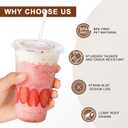 Clawsoff 100 Pack 20 oz Disposable Clear Plastic Cups with Lids and Straws, Leak-Proof Sturdy Cold Drink Cups for Iced Coffee, Smoothies, Juice, Parties & Business