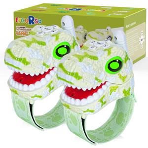 Walkie Talkies for Kids 2 Packs, Kids Toys for Boys Girls Aged 3 to 8 Years Old for Outdoor Adventure, Camping, Halloween, Christmas, Birthday Gifts (Green, Dinosaur)