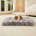 Guinea Pig Bed Faux Fur Rabbit Bed Bunny Beds Plush Hamster Bedding Mats Soft & Warm for Indoor Small Animal Bed (Chinchilla Hedgehog Ferret) Grey 10111 Inch