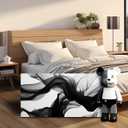 DNIEOTU Abstract Wall Art for Living Room, Black White and Gray Canvas Wall-Decor for Bedroom, Modern Minimalist Picture Prints for Hallway Office, Size 40 x 20 Inches