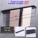 GERZWY Matte Black 30-Inch Bathroom Towel Bar SUS 304 Stainless Steel Bath Towel Bar Modern Style Wall Mount HG17702-BK