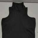 HyMeYou Women Workout Crop Top Built in Bra Ribbed Athletic Tank Tops Casual Sleeveless Collar Shirts Padded Sports Yoga Vest, Size Extra Large, Black