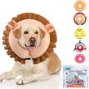 KOOLTAIL Inflatable Dog Cone Collar, Soft Donut E Collar for Dogs After Surgery to Stop Licking Enhanced Alternative, Blow Up Pet Neck Pillow Recovery Adjustable Cone for Dog Cat, Lion XL