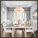 Modern Drum Chandelier, 24" Gold Chandelier for Dining Room