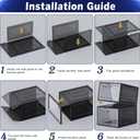 Sturdy Stackable Shoe Box, 9 Pack, Clear Shoe Organizer with Magnetic Door, 13.5"L x 10.5"W x 7.2"H