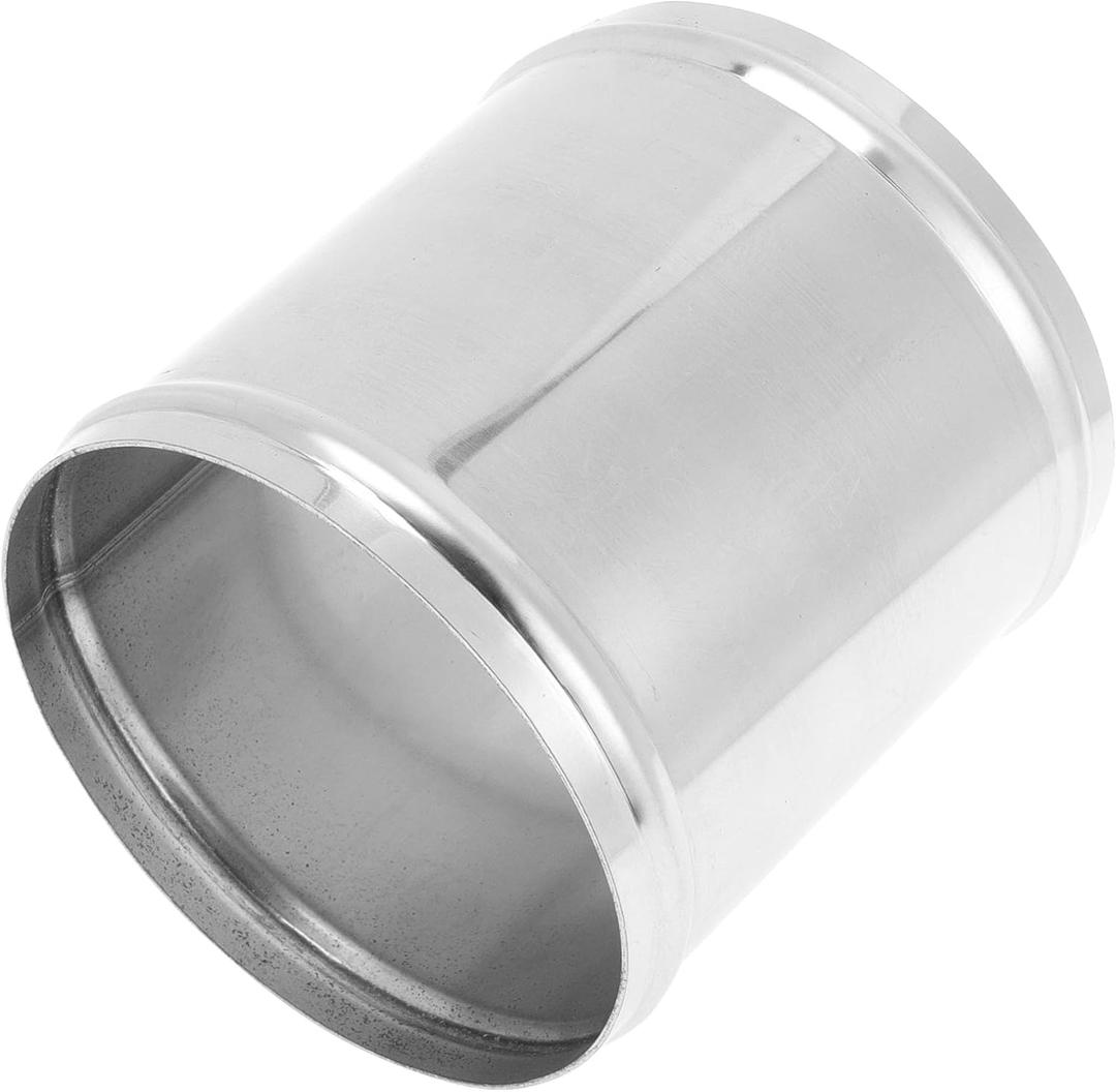 Motoforti 4.75" OD Straight Exhaust Pipe Tube with Bead Roll Car Exhaust Pipe Tubing Piping 5" End Length T304 Stainless Steel Silver Tone