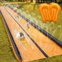 Slip and Water Slide for Kids and Adults Extra Long Water Slides for Backyard Build in Sprinkler with Two Bodyboards Heavy Duty Summer Outdoor Backyard Water Toys